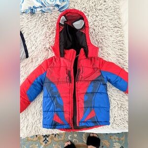 Red and Blue Puffer Jacket